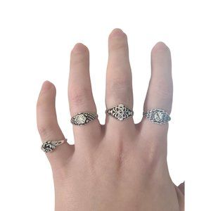 Boho Flower Ring Set Various Sizes